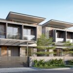 Ilustrasi tren pasar real estate Indonesia tahun 2025 dengan kawasan pemukiman modern