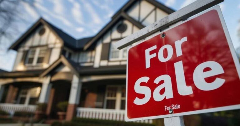 rumah sewa modern dengan papan harga dan lingkungan rapi