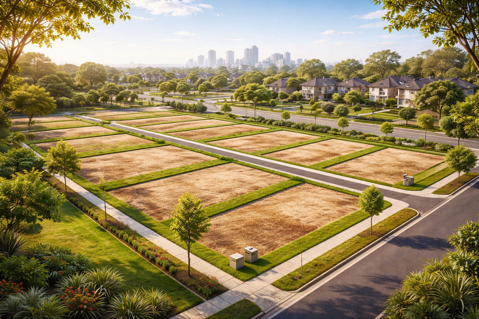 lahan kavling siap bangun di kawasan berkembang dengan jalan akses baru