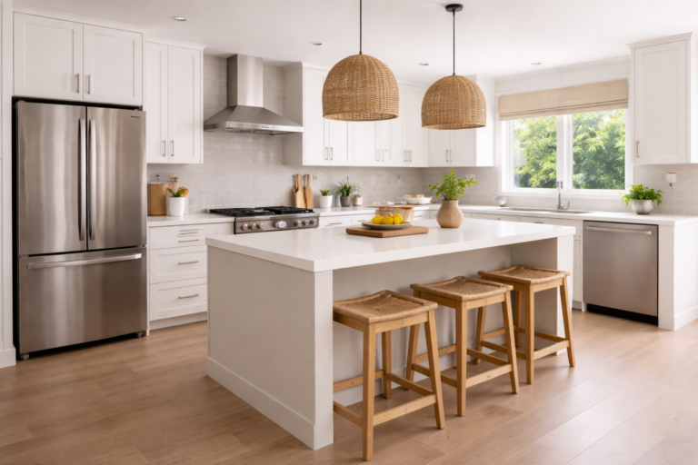 dapur rumah sewa modern dengan desain minimalis dan kitchen set elegan
